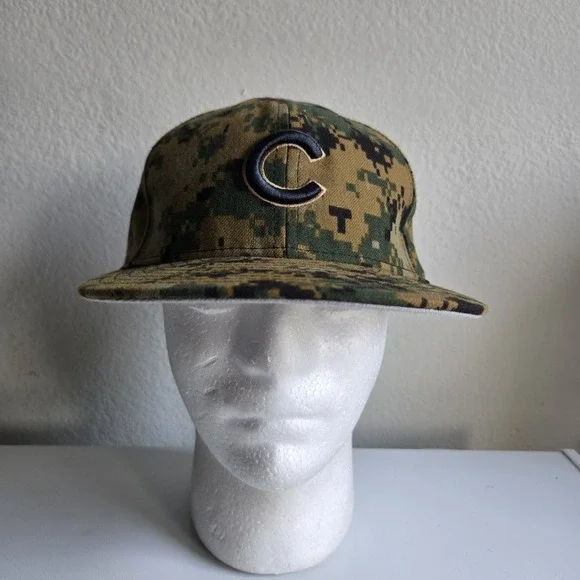 MLB Chicago Cubs New Era 59Fifty Cap Digital camo 7¼ Hat On Field Salute Service - Picture 2 of 9
